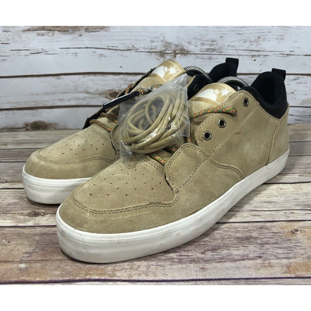 NEW The Hundreds Skateboarding Suede lace Up Shoes Mens Size 12 Athletic Beige
